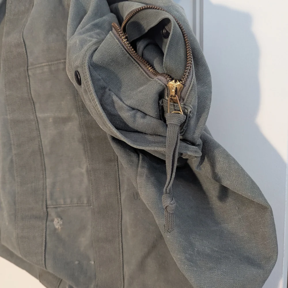 Military US Government Issued Olive Green Canvas Duffel Bag - Aviator Kit Style.